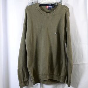 Vintage Chaps Ralph Lauren Green Cotton Sweater Men's Large‎